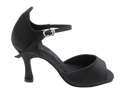 SERA7028 Black Satin with 3&quot; Flare Heel (5059) in the photo