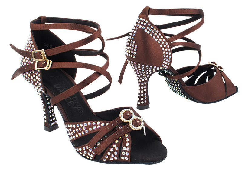 SERA7030 82 Dark Coffee Satin with 3&quot; Heel (5059) in the photo