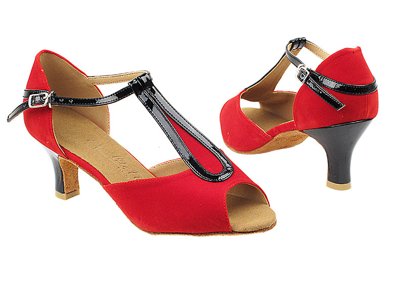 SERA7031 Red Velvet &amp; Black Trim with 2.5&quot; Heel (2040) in the photo