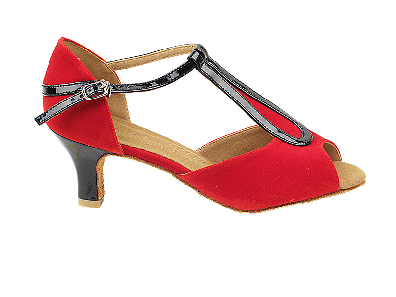 SERA7031 Red Velvet & Black Trim with 2.5" Heel (2040) in the photo