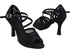 SERA7032B Black Satin & Black Mesh  with 3 inch Flare Heel (Heel Code 5059) in the photo