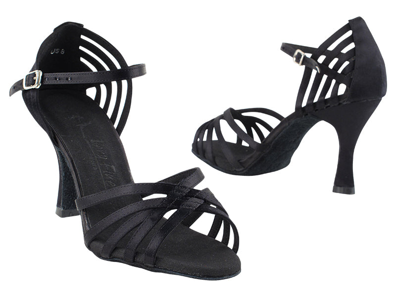 SERA7032 Black Satin with 3&quot; Heel in the photo