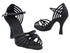 SERA7032 Black Satin with 3" Heel in the photo