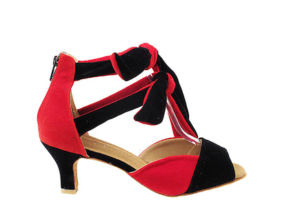 SERA7034 Black &amp; Red Velvet with 2.5&quot; Heel (2040) in the photo