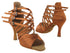 SERA7036 Dark Tan Satin with 3" Heel in the photo