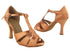 SERA7037 Tan Satin with 3" Heel in the photo