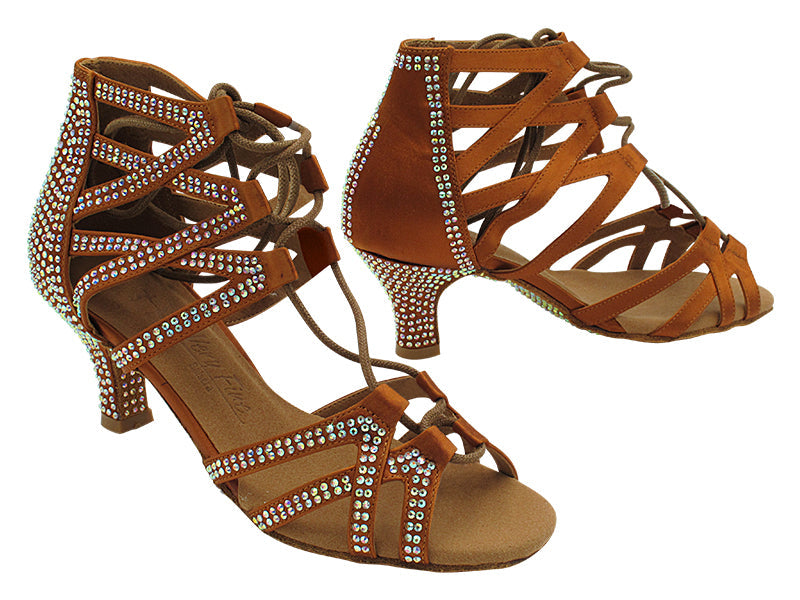 SERA7038CC Dark Tan Satin with 2.5" Heel (2040) in the photo