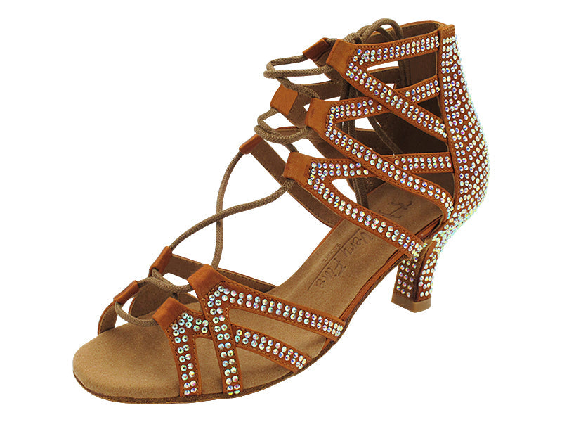 SERA7038CC Dark Tan Satin with 2.5" Heel (2040) in the photo