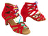 SERA7038 Red Velvet & Rainbow Shoe Laces with 2.5" Low Heel (2040) in the photo