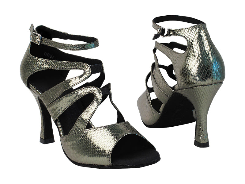 SERA7039 106 Snake Grey with 5059_3&quot; Flare Heel in the photo