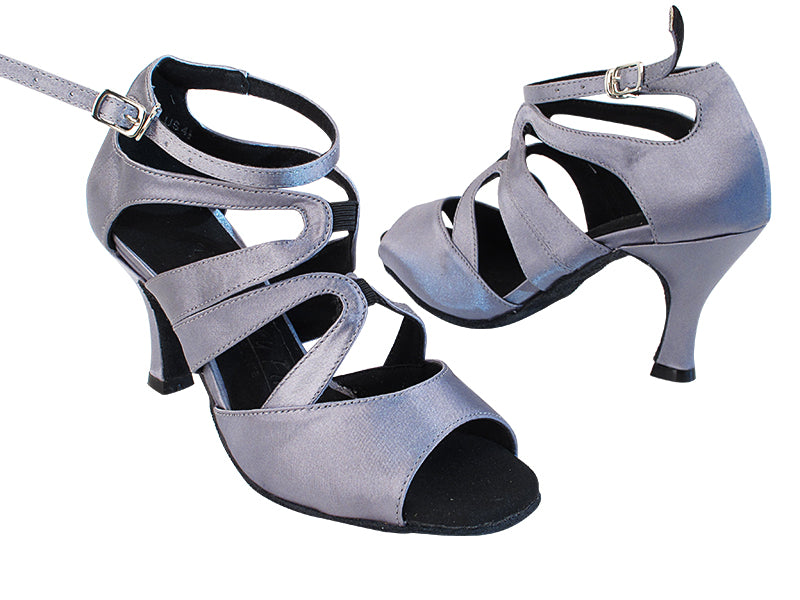 SERA7039 180 Grey Satin with 2.75&quot; Heel in the photo