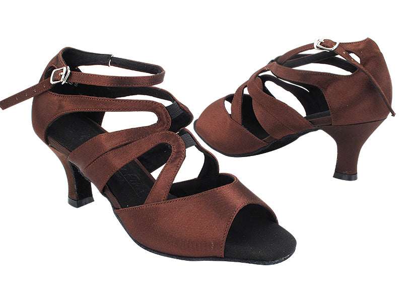 SERA7039 82 Dark Coffee Satin with 2.5&quot; Heel (2040) in the photo