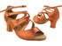 SERA7039DB 212 Dark Tan Satin_Double Sole with 2.2" Thick Cuban Heel (318) in the photo