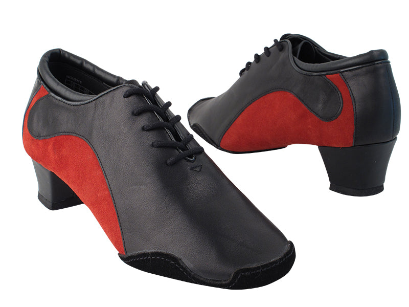 SERA703BBX Black Leather &amp; Red Suede with 1.5&quot; Medium heel in the photo