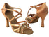 SERA7040 Tan Satin & Gold Trim with 3" Flare heel (5059) in the photo