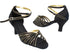 SERA7043 Black Satin_Gold Trim with (2040) 2.5" Heel in the photo