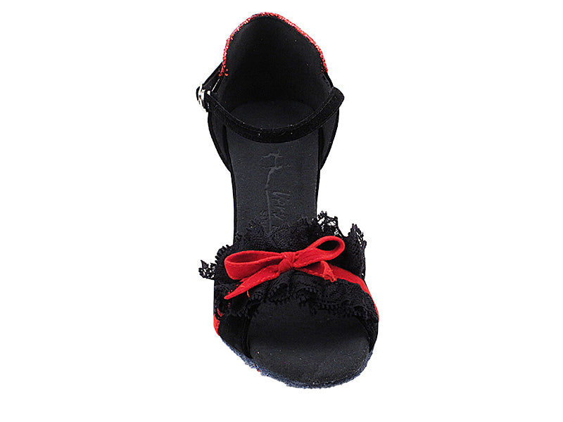 SERA7050 Black &amp; Red Sparkle with 3&quot; Flare Heel (5059) in the photo