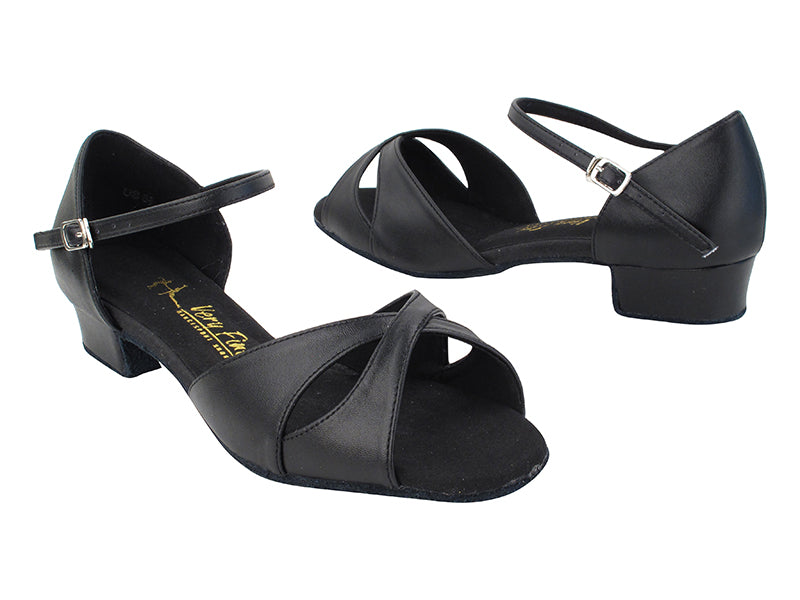 SERA803FT Black Leather_Ankle Strap Fixed with Women 1&quot; Heel (8881) in the photo