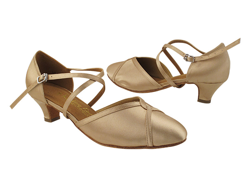 SERA9623 Light Brown Satin with 1.2&quot; Cuban Heel (CI) in the photo