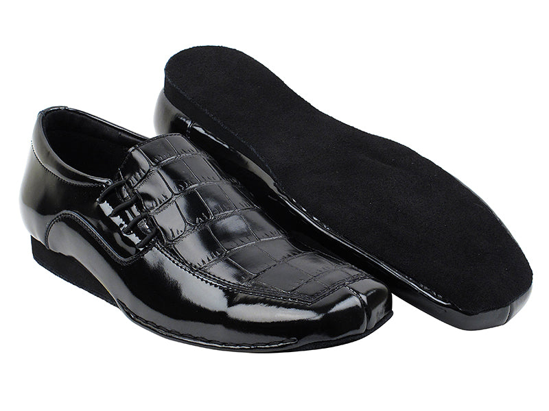 SERO102BBX Black Croc with flat heel in the photo