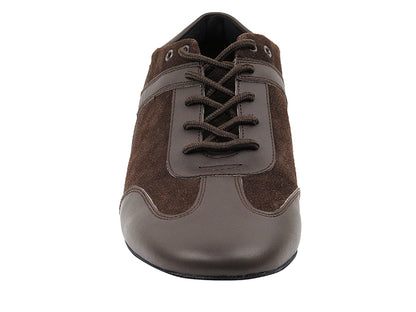 SERO106BBX Coffee Leather_Brown Suede with flat heel in the photo