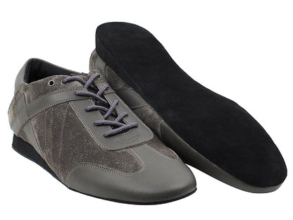 SERO106BBX Grey Leather_Grey Suede with flat heel in the photo