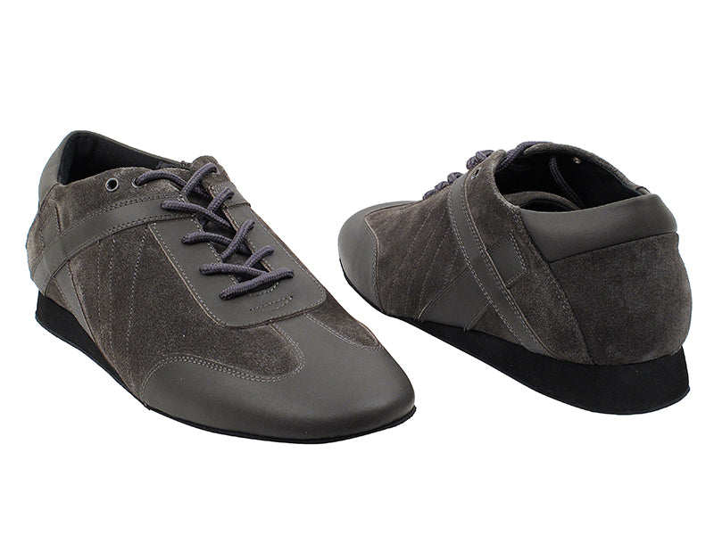 SERO106BBX Grey Leather_Grey Suede with flat heel in the photo