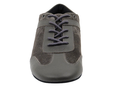 SERO106BBX Grey Leather_Grey Suede with flat heel in the photo