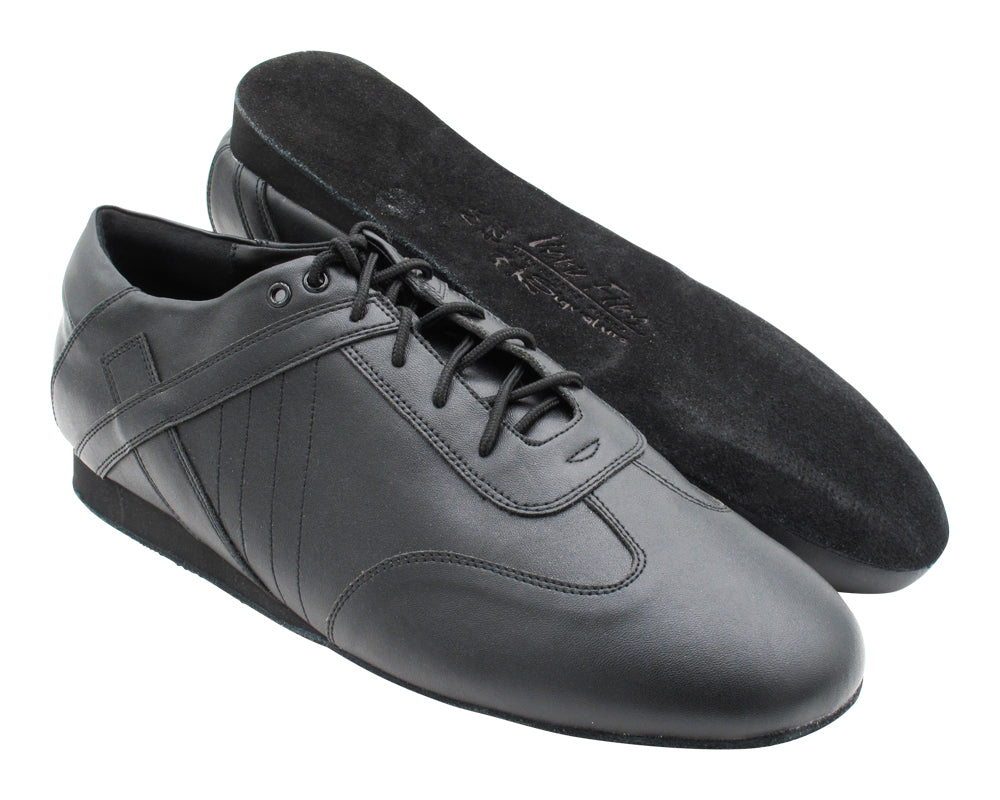 SERO106XY Black Leather with 1" flat heel in the photo