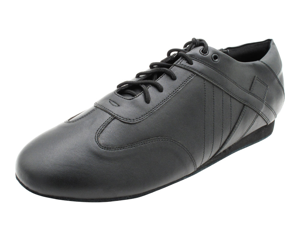 SERO106XY Black Leather with 1" flat heel in the photo