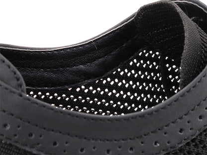 SERO107BBX Black Knit Mesh  with flat heel in the photo