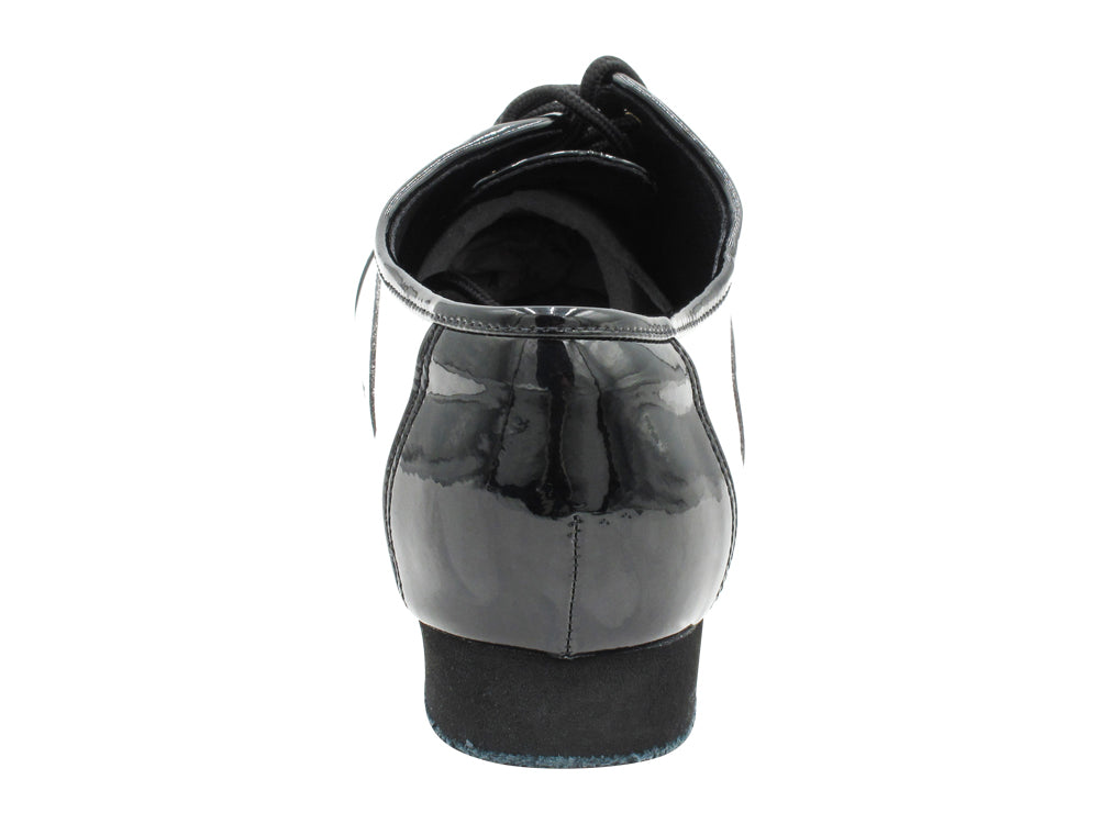 SERO916102 Black Patent &amp; White Leather with 1" flat heel in the photo