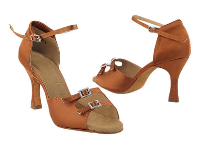 SERA1620 Dark Tan Satin with 3&quot; heel in the photo