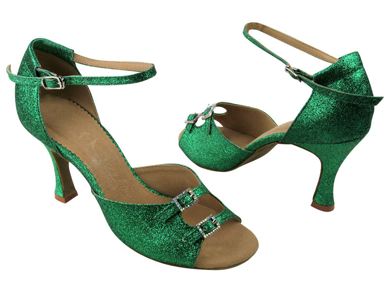 SERA1620 Green Stardust with 3&quot; heel in the photo