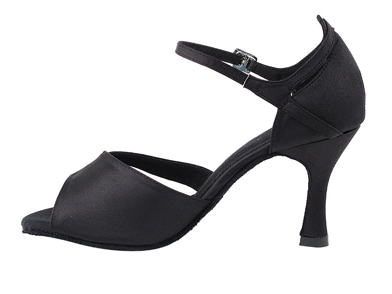 SERA1680 Black Satin with 3&quot; heel in the photo