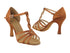 SERA1692 Dark Tan Satin & Flesh Mesh with 3" heel in the photo