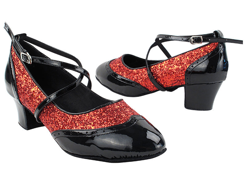Swing001C Black Patent_F_B_S_Red Sparkle with 1.6&quot; Heel (NJ) in the photo