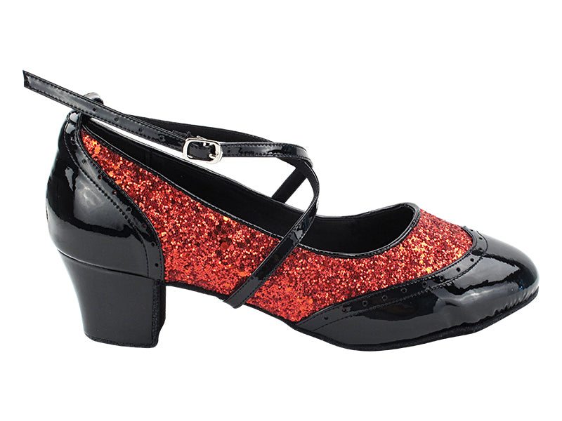 Swing001C Black Patent_F_B_S_Red Sparkle with 1.6&quot; Heel (NJ) in the photo