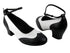 Swing001 Black Leather & White Leather with 1.6" medium heel in the photo