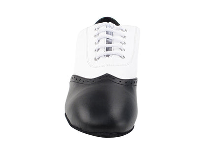 Swing003 Black Leather &amp; White Leather with 0.5 inch EVA Heel in the photo