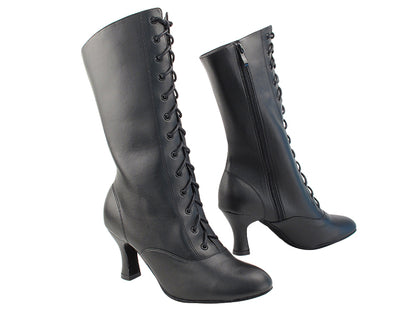 VFBoot NVSCCanCan Black Leather with 2.5&quot; Spool Heel (PG) in the photo