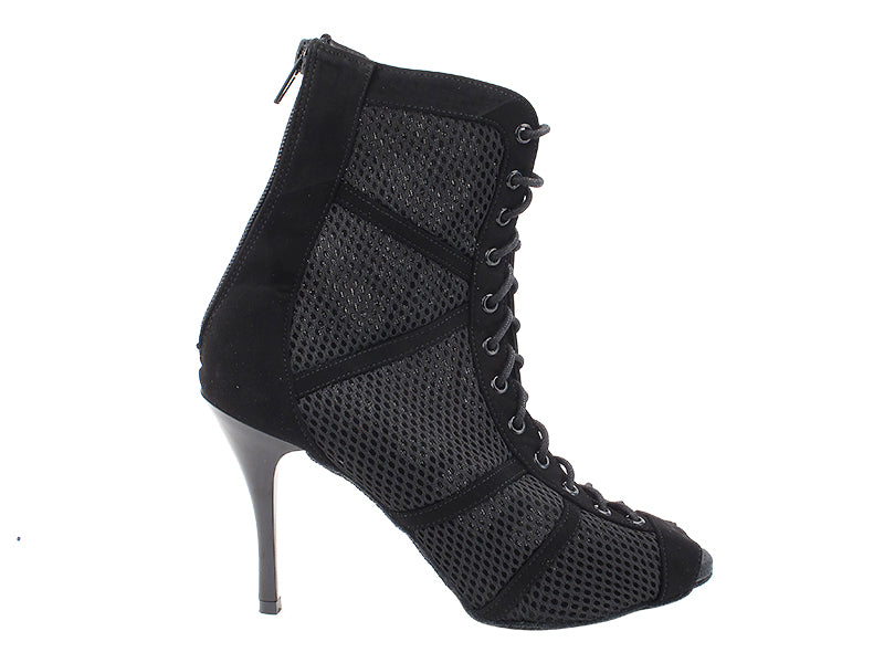 VFBoot Latin 3302 Black Nubcuk &amp; Black Knit Mesh with 3.5&quot; Stiletto Black Heel (TG1) in the photo