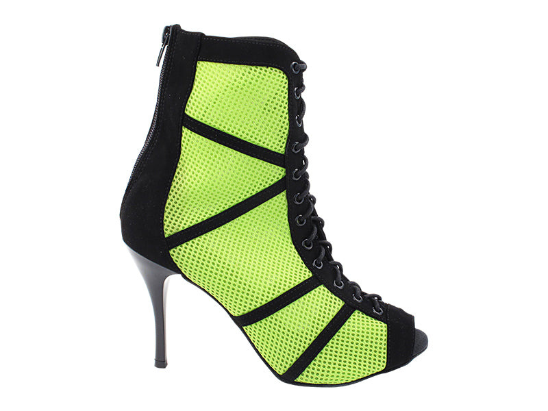 VFBoot Latin 3302 Black Nubcuk &amp; Green Knit Mesh with 3.5&quot; Stiletto Black Heel (TG1) in the photo