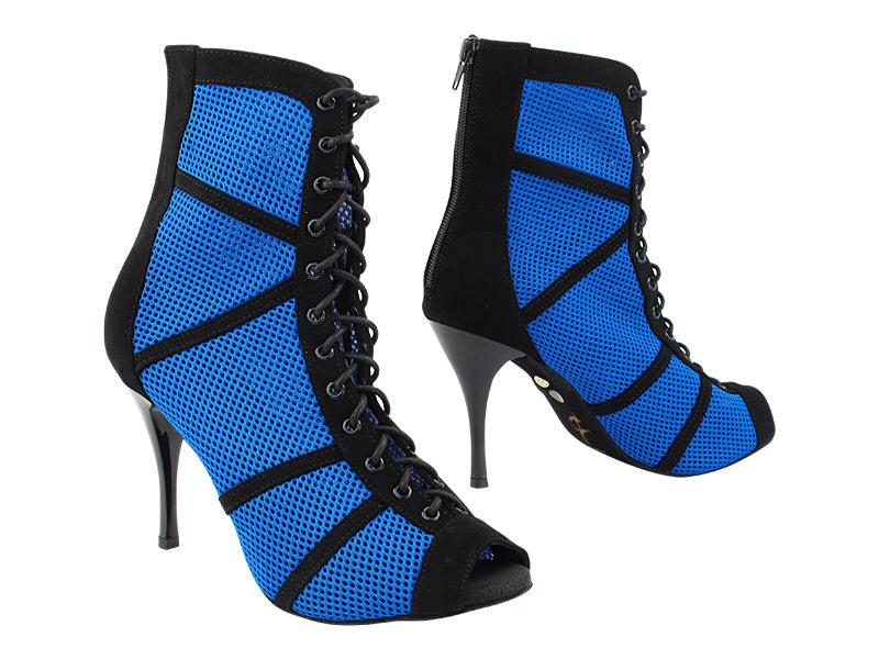 VFBoot Latin 3302 Black Nubuck &amp; Blue Knit Mesh with 3.5&quot; Stiletto Black Heel (TG1) in the photo