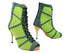 VFBoot Latin 3302 Green Suede & Green Knit Mesh with 3.5" Stiletto Gold Heel (TG1) in the photo