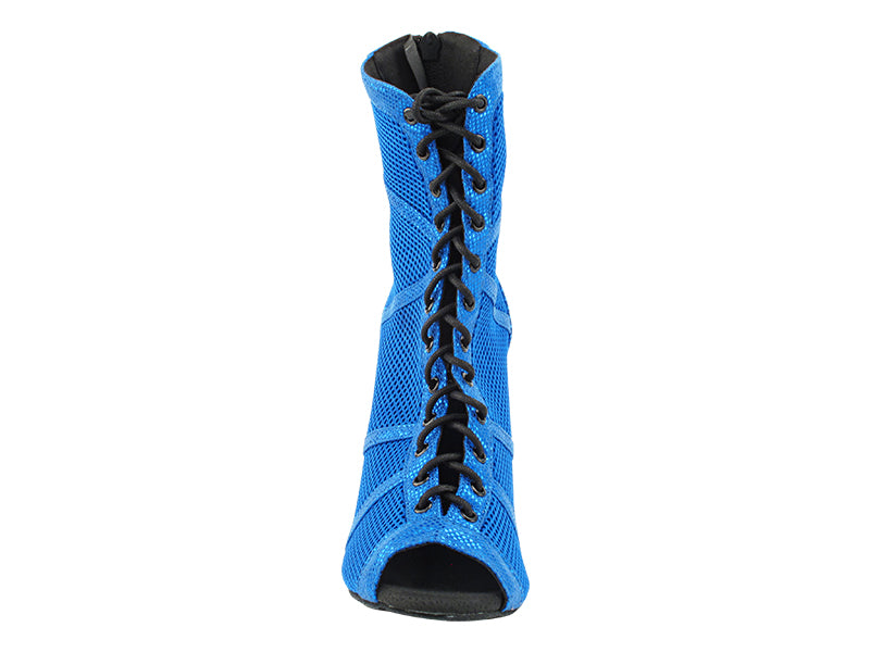 VFBoot Latin 3302 Illusion Blue Velvet &amp; Blue Knit Mesh with 3.5&quot; Stiletto Black Heel (TG1) in the photo