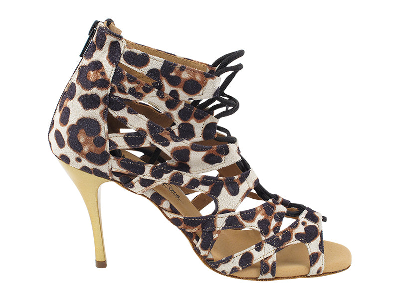 VFBoot Latin 3303 Cheetah Velvet with 3.5&quot; Stiletto Gold Heel (TG1) in the photo