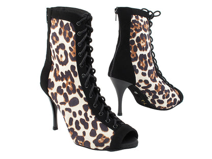 VFBoot Latin 3305 Black Nubuck &amp; Cheetah Velvet with 3.5&quot; Stiletto Black Heel (TG1) in the photo