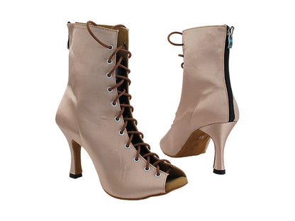 VFBoot Latin 3307 123 Beige Satin with 3&quot; Flare Heel (50059) in the photo