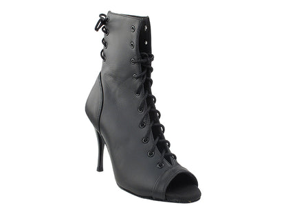 VFBoot Latin 3308 Black Leather with 3.5&quot; Stiletto Black Plated Heel (TG1) in the photo